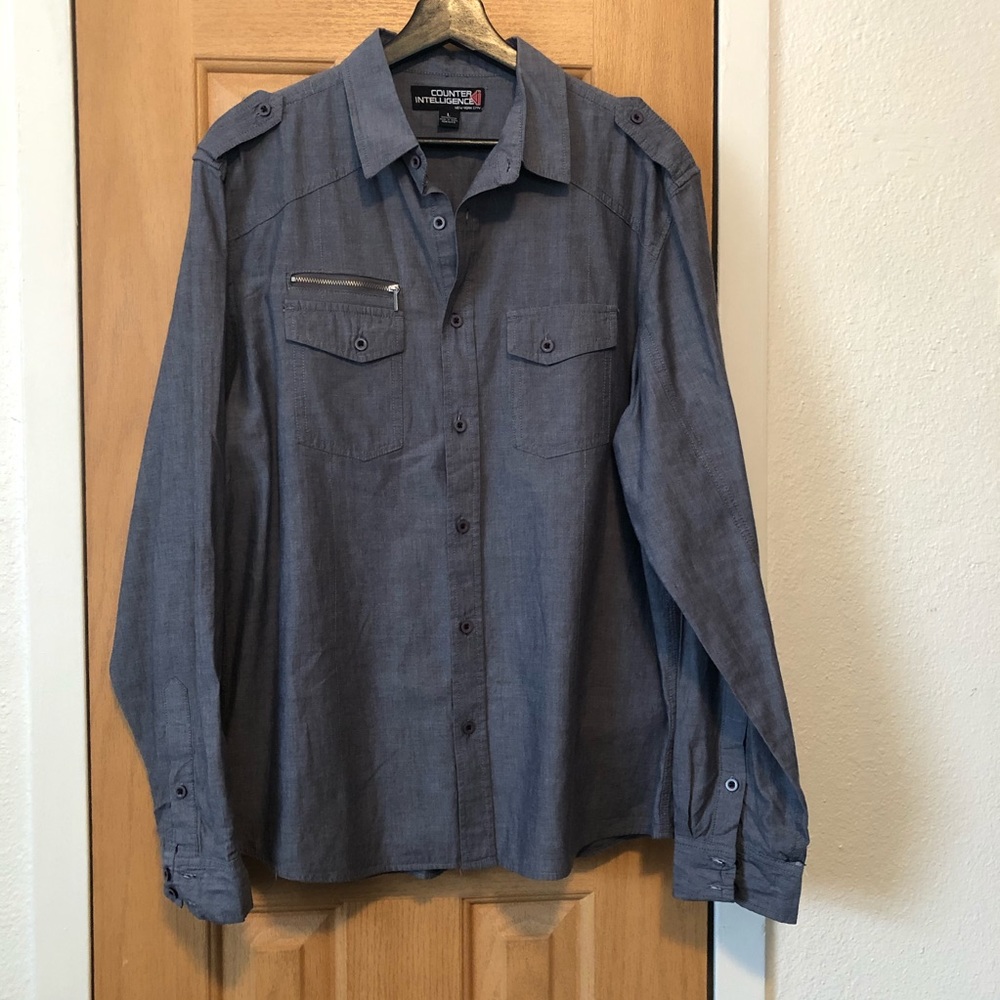 Grey Button Down